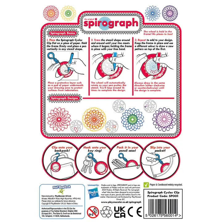 Spirograph Cyclex Clip Keychain